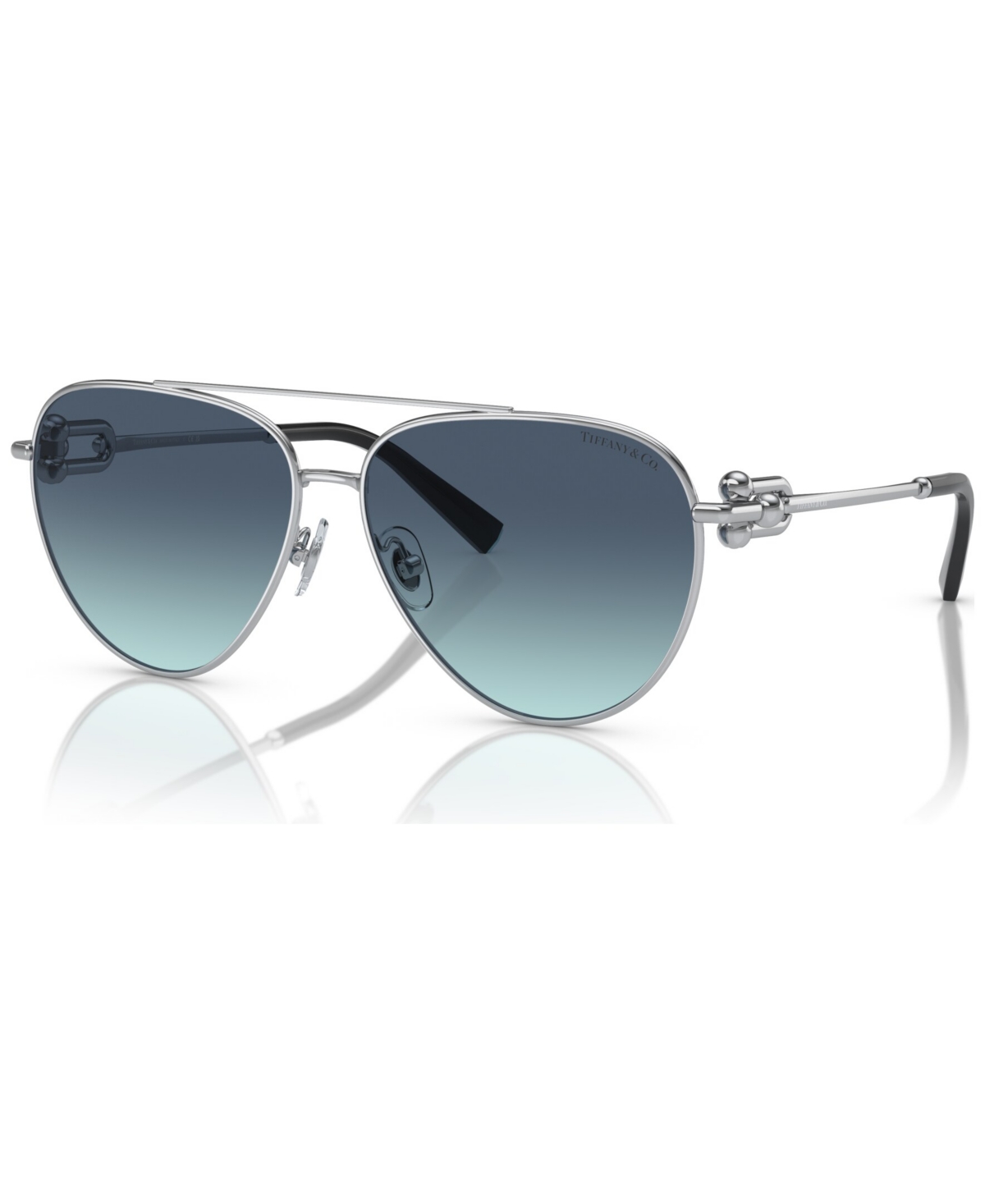 Shop Tiffany & Co Women's Sunglasses, Tf3092 In Silver-tone
