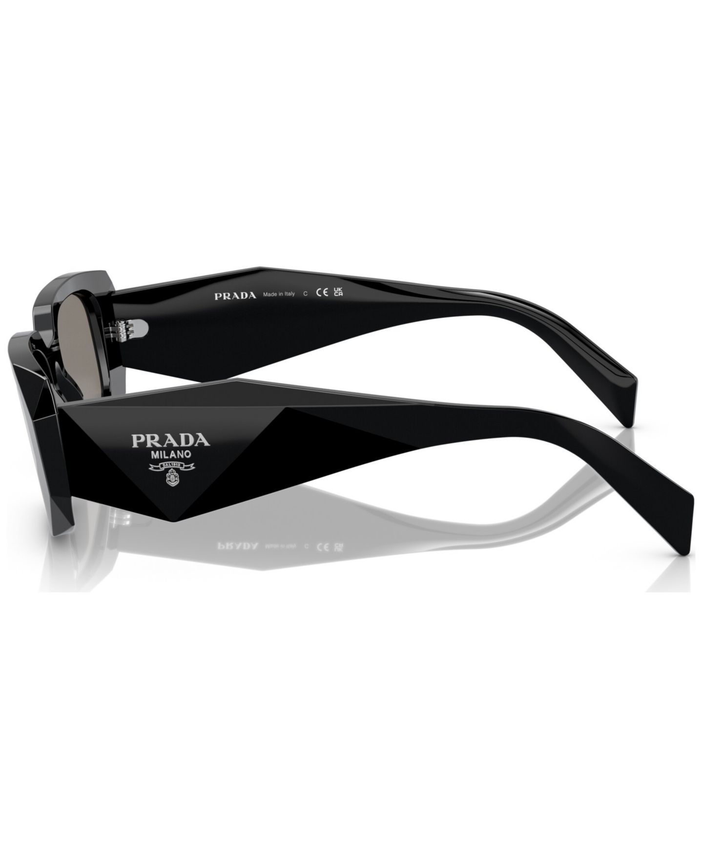 Женские солнцезащитные очки PRADA Symbole Rectangular Sunglasses, PR17WS, цвет: Чёрный, вариант 1 — фото 3