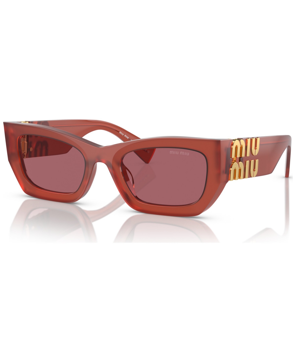 Miu Miu Mu 09ws Rectangular Sunglasses, 53mm In Dark Violet