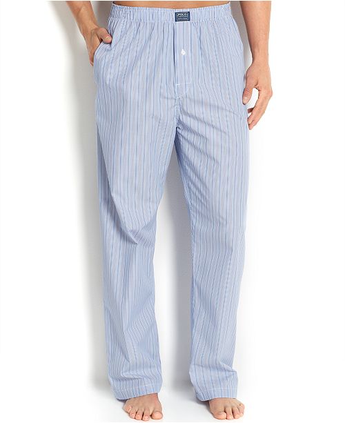 Polo Ralph Lauren Big and Tall Blue Classic Andrew Stripe Cotton Men's