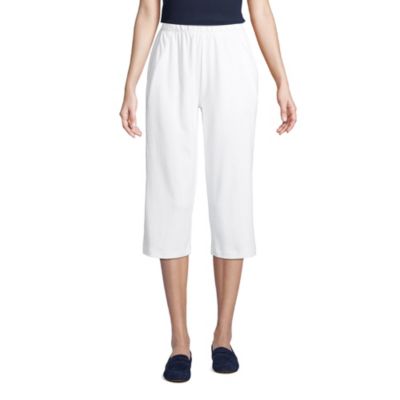 Plus Size Sport Knit High Rise Elastic Waist Pull On Capri Pants