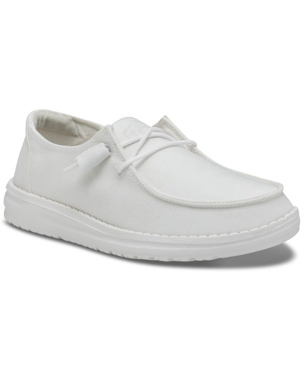 Hey Dude Women's Wendy Slub Canvas Casual Moccasin Sneakers From Finish Line In White