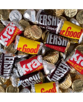 Mother's Day Chocolate Gift Tin - Plastic Tin with Candy Hershey's Kisses, Hershey's Miniatures & Reese's Peanut Butter Cups - Tulips - By Just Candy