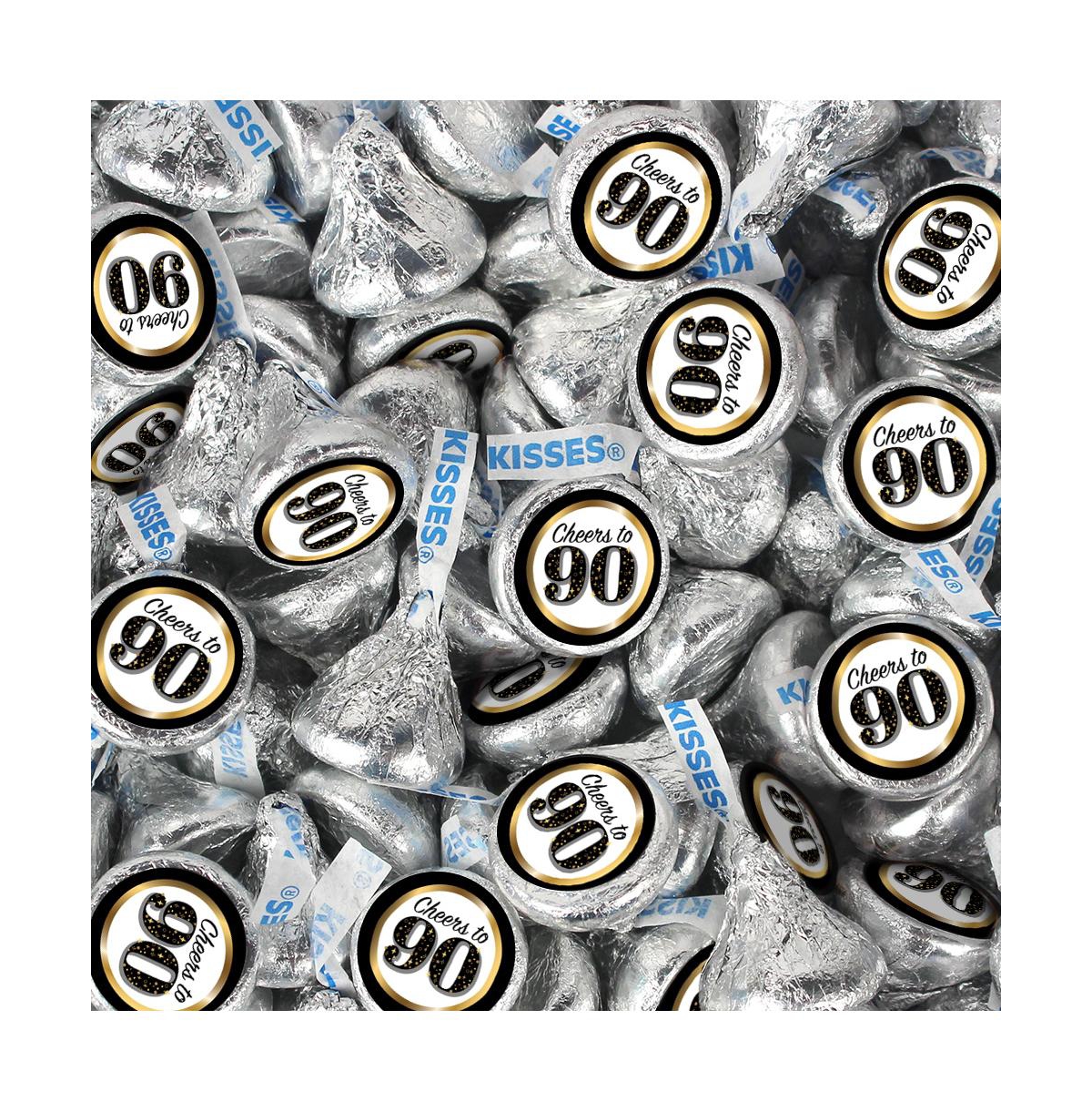 Just Candy 100 Pcs 70th Birthday Candy Hershey's Kisses Milk Chocolate (1 Lb, Approx. 100 Pcs) In Silver