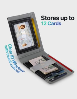 Men's RFID-Blocking Slim Bifold Wallet with Quick Access Pull Tab