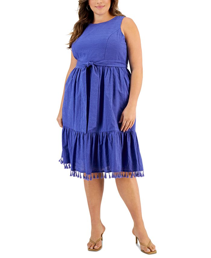 Tahari Plus Size Floral Embroidered Sleeveless Dress Macy s