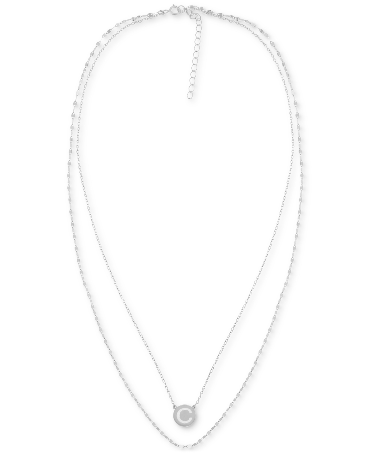 Giani Bernini Initial Disc Layered Pendant Necklace in Sterling Created for Macy's - C