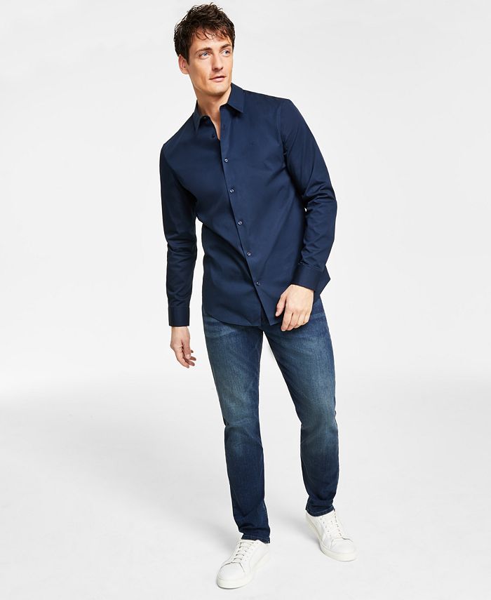 Calvin Klein Men's Slim-Fit Shirt & Slim-Fit Stretch Jeans Separates ...