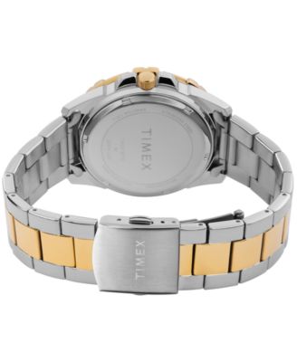 Men's Quartz Analog Premium Dress Stainless Steel Two-Tone Watch 44mm