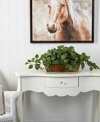 Nearly Natural - Natural Pothos Artificial Plant in Ledge Basket