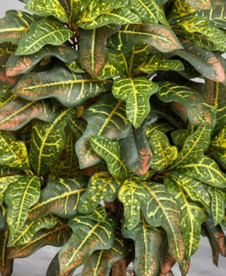 3.5' Croton Artificial Plant in Sand Colored Planter