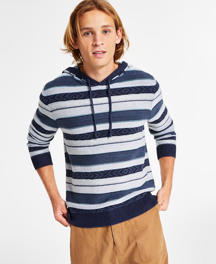 Sun + Stone Men's Benji Striped Pullover Hoodie Sweater, Created for ...