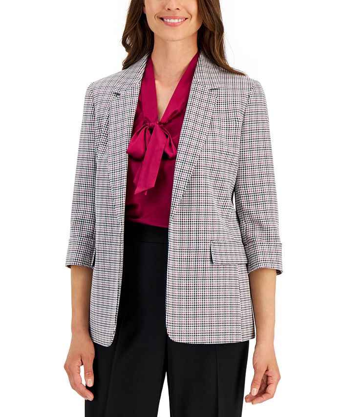 Kasper Women's Houndstooth Open-Front Jacket - Macy's