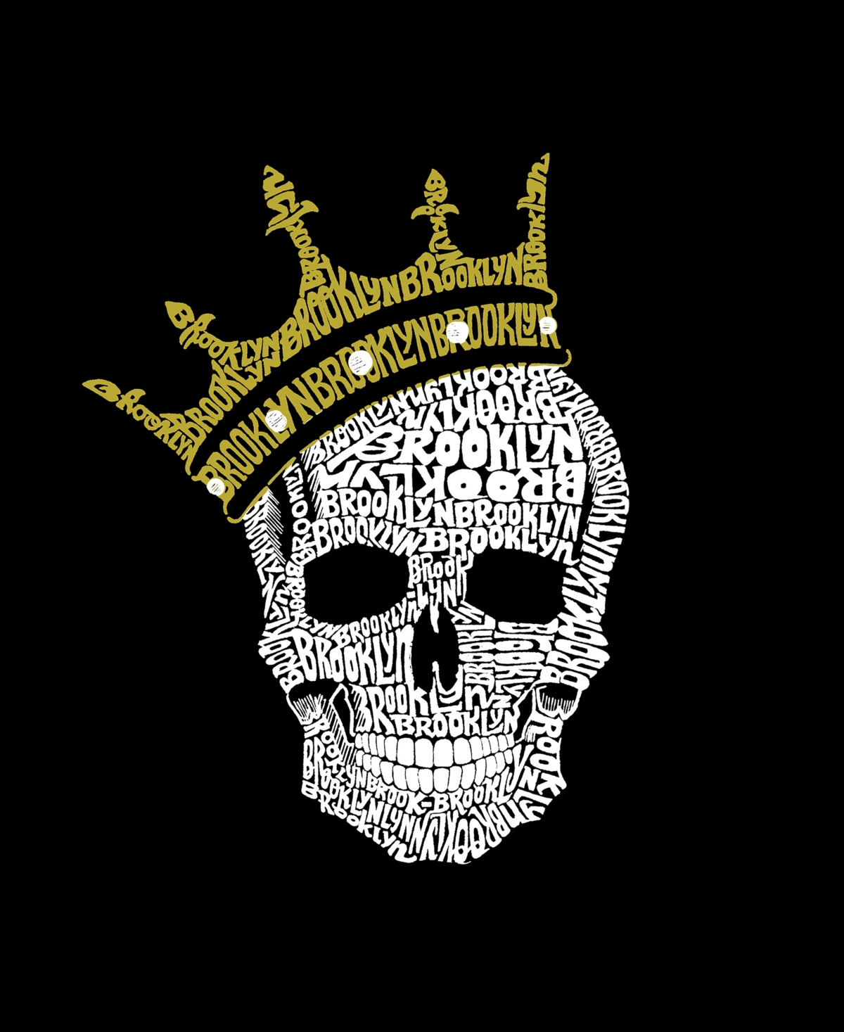 La Pop Art Men's Short Sleeve Premium Blend Brooklyn Crown Word Art T-shirt