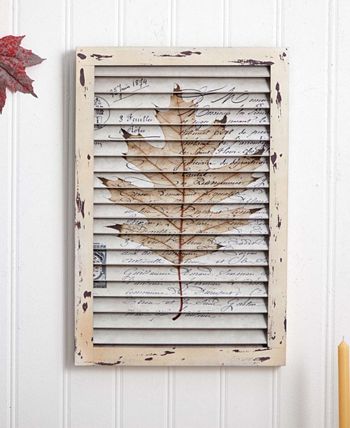 Nearly Natural - Maple Leaf Window Shutter Wall Decor