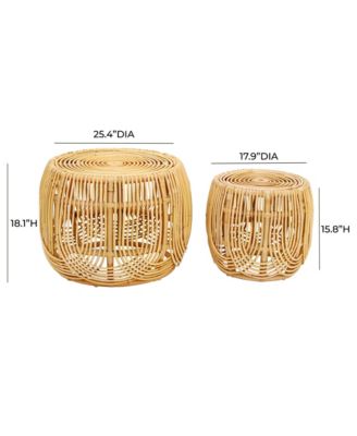 Azrina Rattan Nesting Tables, Set of 2
