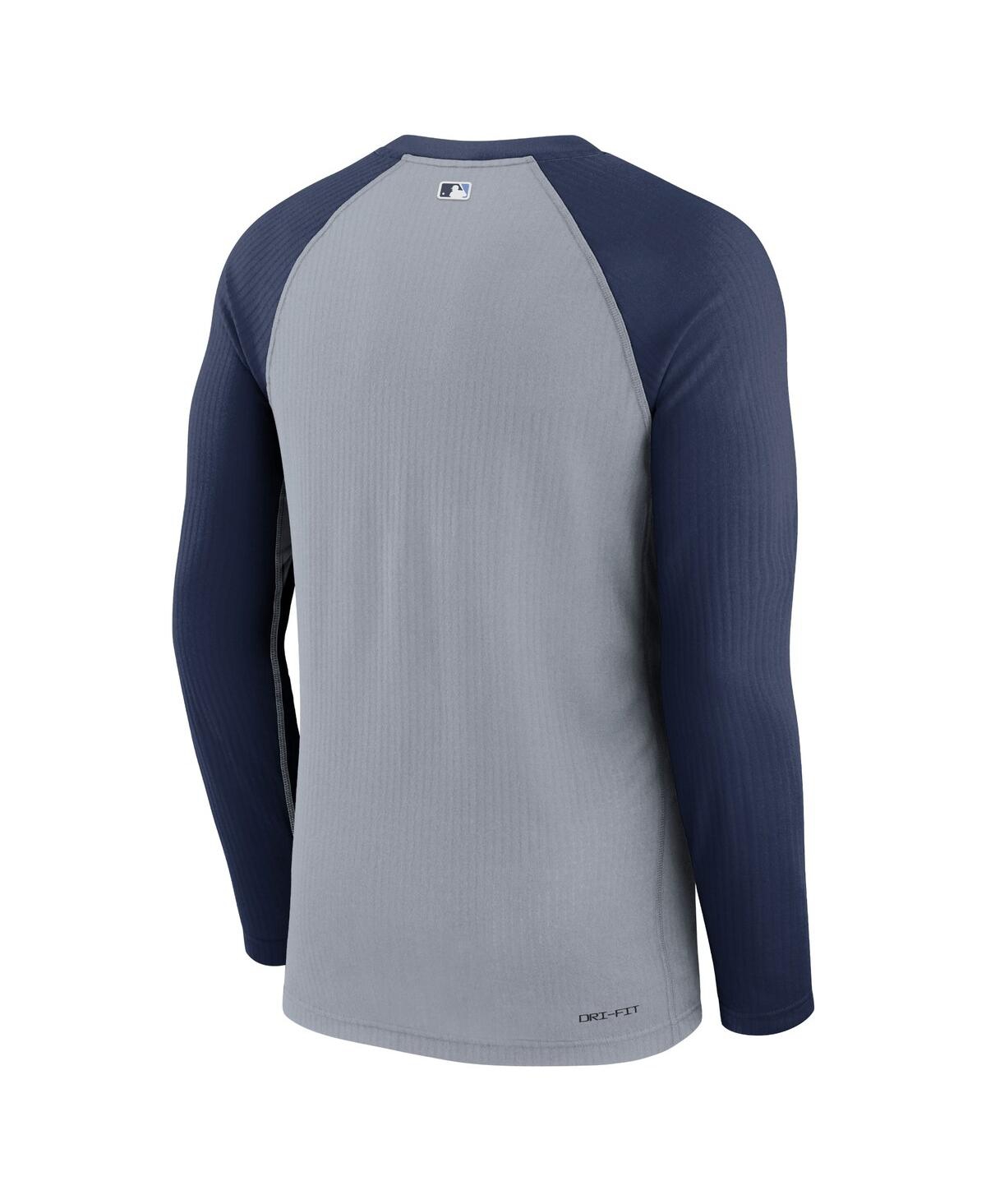 Shop Nike Men's  Gray Tampa Bay Rays Authentic Collection Game Raglan Performance Long Sleeve T-shirt