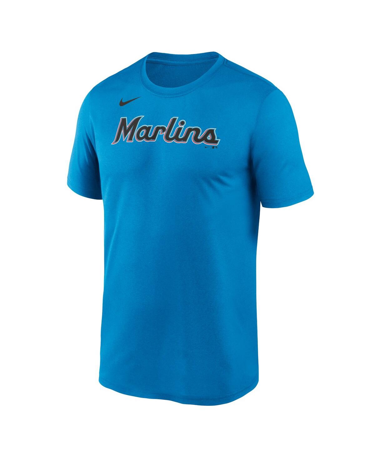 Shop Nike Men's  Light Blue Miami Marlins New Legend Wordmark T-shirt