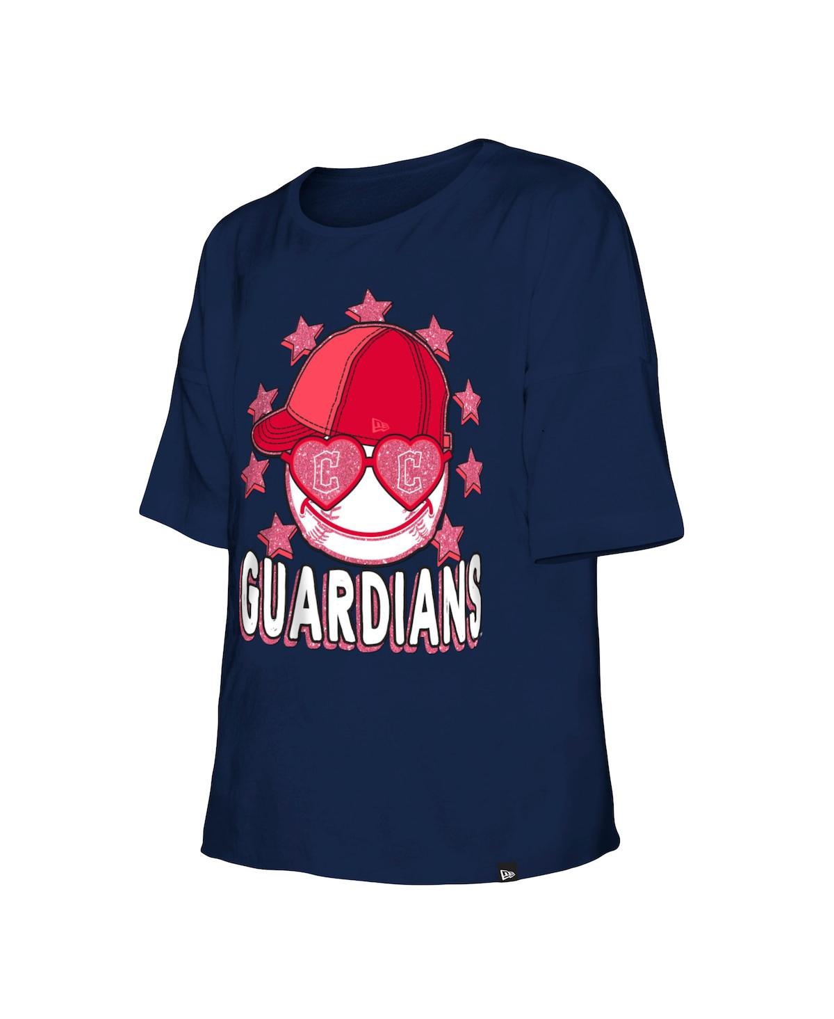 NEW ERA BIG GIRLS NEW ERA NAVY CLEVELAND GUARDIANS TEAM HALF SLEEVE T-SHIRT 