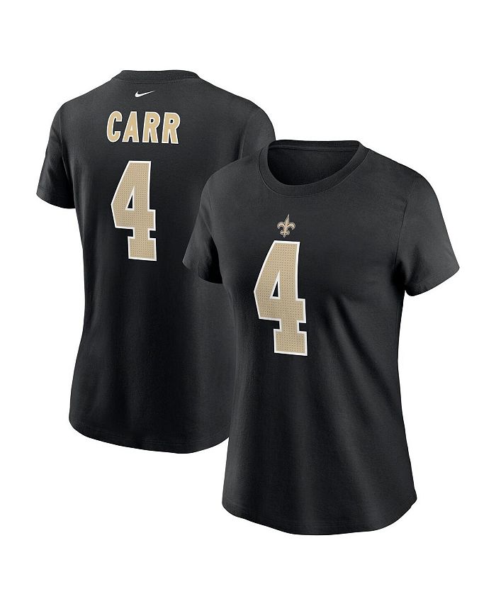 Nike Women's Derek Carr Black New Orleans Saints Player Name and