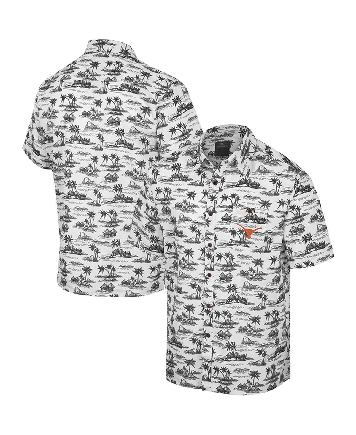 Colosseum Men's  White Texas Longhorns Spontaneous Is Romantic Camp Button-up Shirt In White