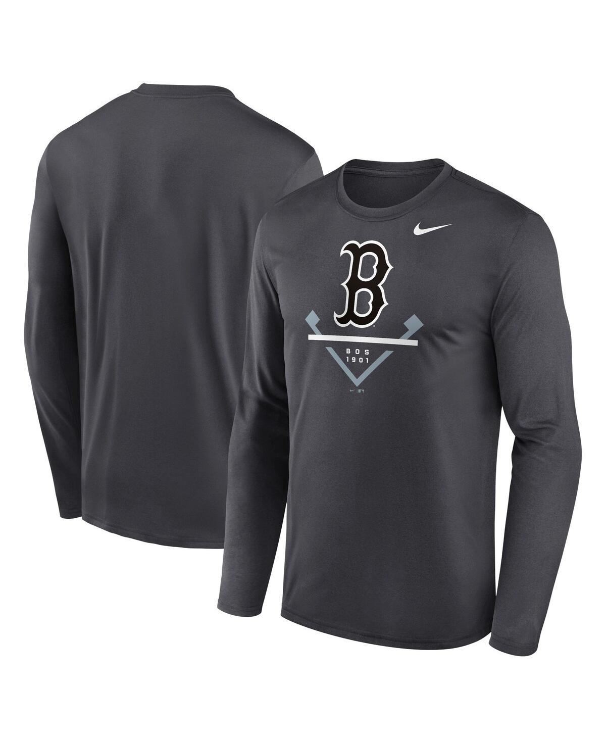 Nike Anthracite Boston Red Sox Icon Legend Performance Long Sleeve T-shirt In Anthracite