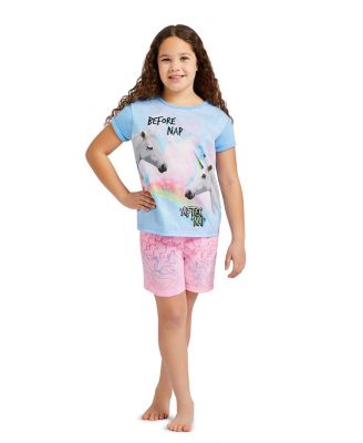 Jellifish Kids Child Girls 2-Piece Pajama Set Kids Sleepwear, Short Sleeve  Top and Shorts PJ Set - Macy's