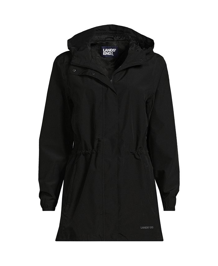 Lands' End Plus Size Waterproof Hooded Packable Raincoat - Macy's