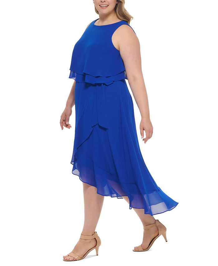Jessica Howard Plus Size Popover HighLow Midi Dress Macy's