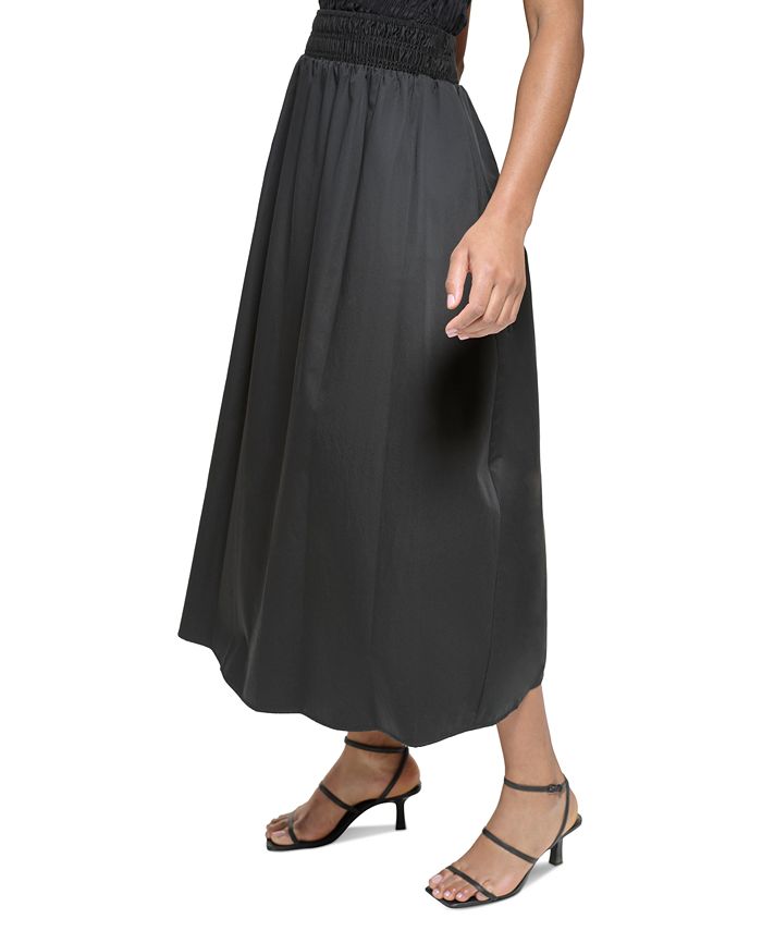 KARL LAGERFELD PARIS Women's Cotton Poplin Midi Skirt - Macy's