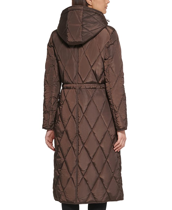 Kenneth Cole Womens Hooded Anorak Coat Green Size Small