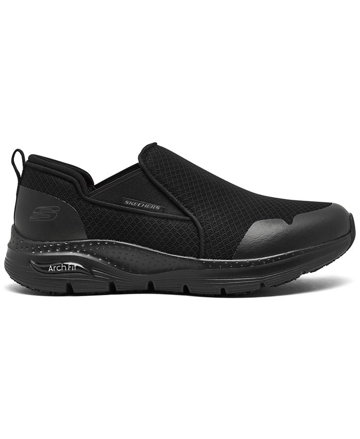 Skechers Men's Work: Arch Fit Slip Resistant Slip-On Work Sneakers from ...