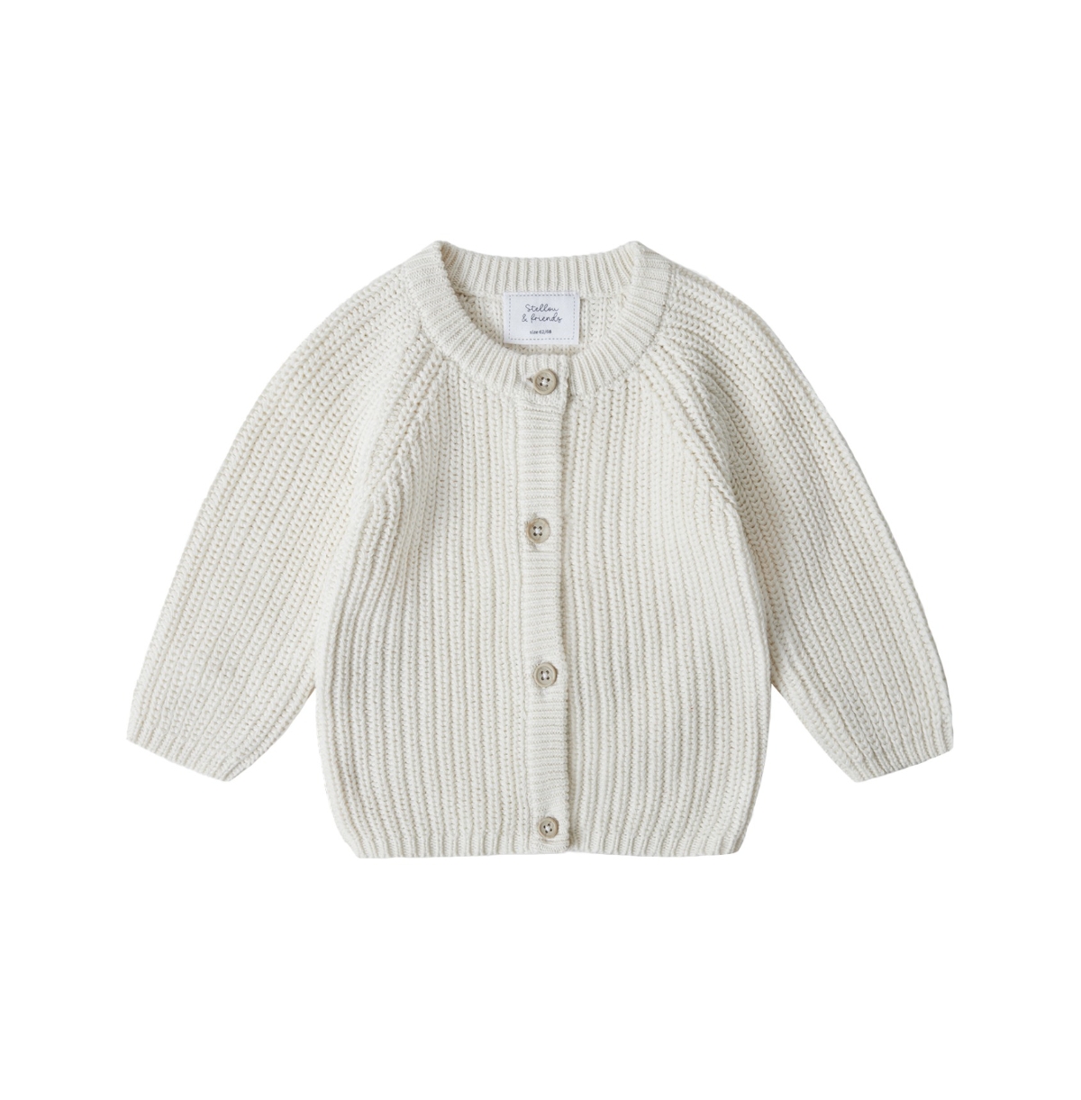 Stellou & Friends Girls 100% Cotton Chunky Ribbed Knitted Cardigan Ages Years