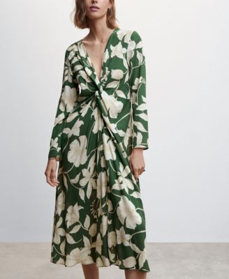 mango satin floral dress MANGO Women's Satin Floral Dress