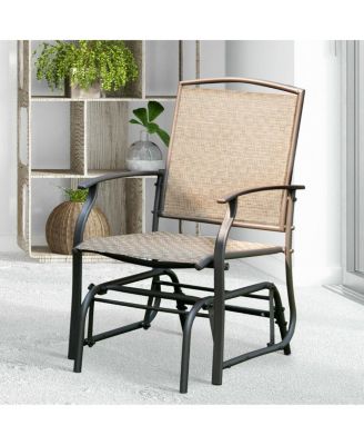 Patio Swing Single Glider Chair Rocking Seating Steel Frame Garden