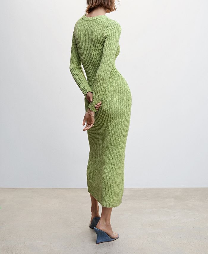 MANGO Women's Ribbed Long Dress Macy's