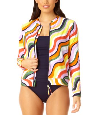 Anne Cole - Women's Long-Sleeve Full-Zip Rash Guard Top