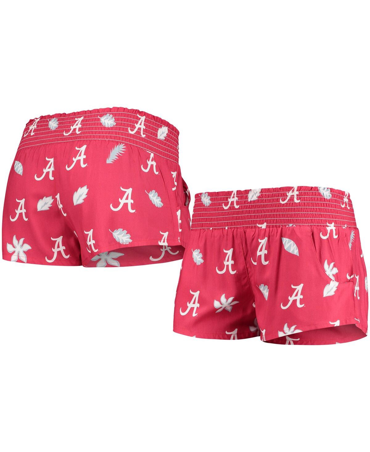 WES & WILLY WOMEN'S WES & WILLY CRIMSON ALABAMA CRIMSON TIDE BEACH SHORTS