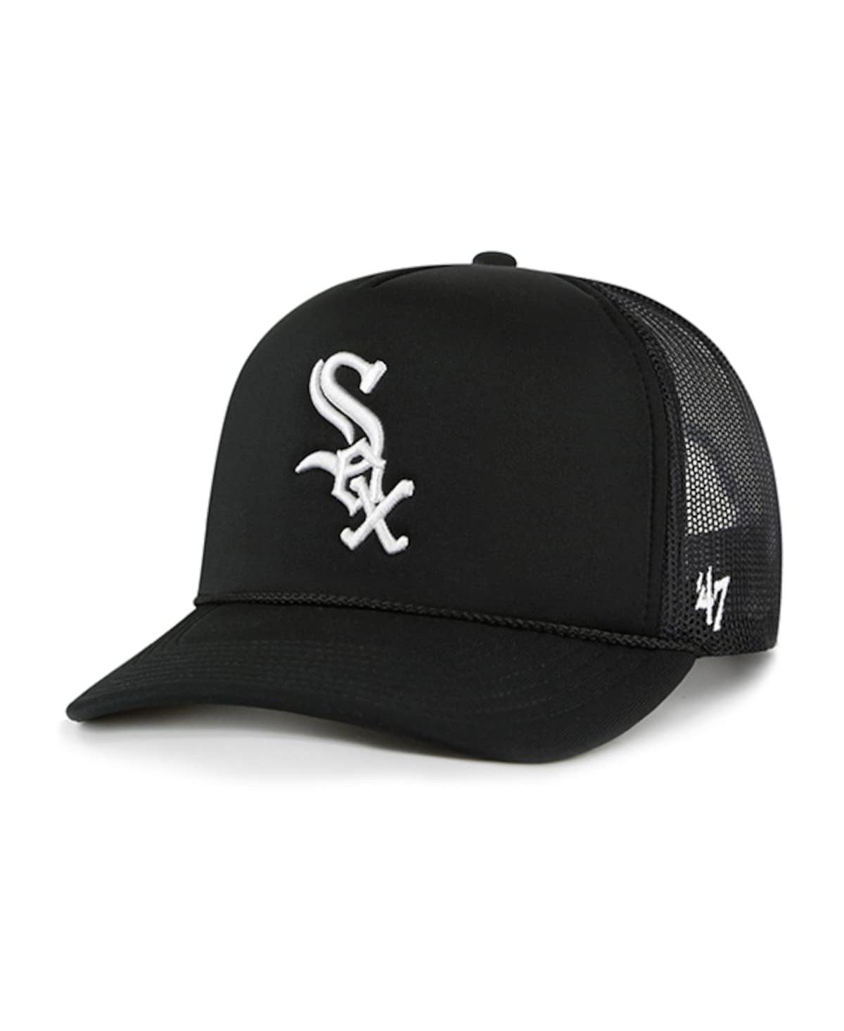 47 Brand Men's ' Black Chicago White Sox Foamo Trucker Snapback Hat