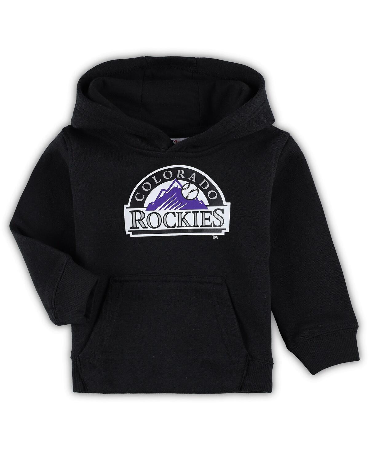 Outerstuff Babies' Toddler Boys And Girls Black Colorado Rockies Team Primary Logo Fleece Pullover Hoodie