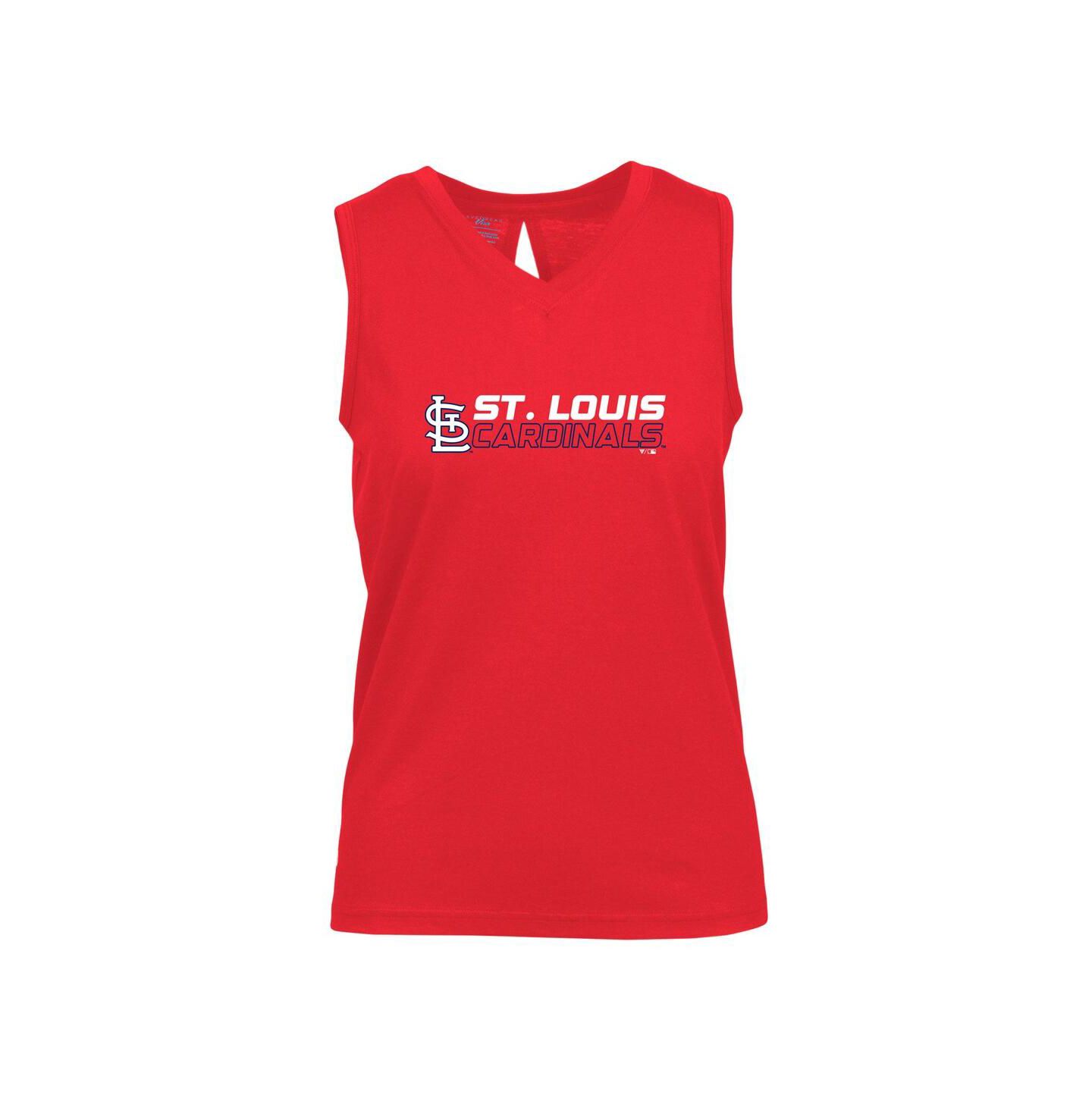 Женский топ LevelWear Red St. Louis Cardinals Paisley Chase V-Neck — фото 1