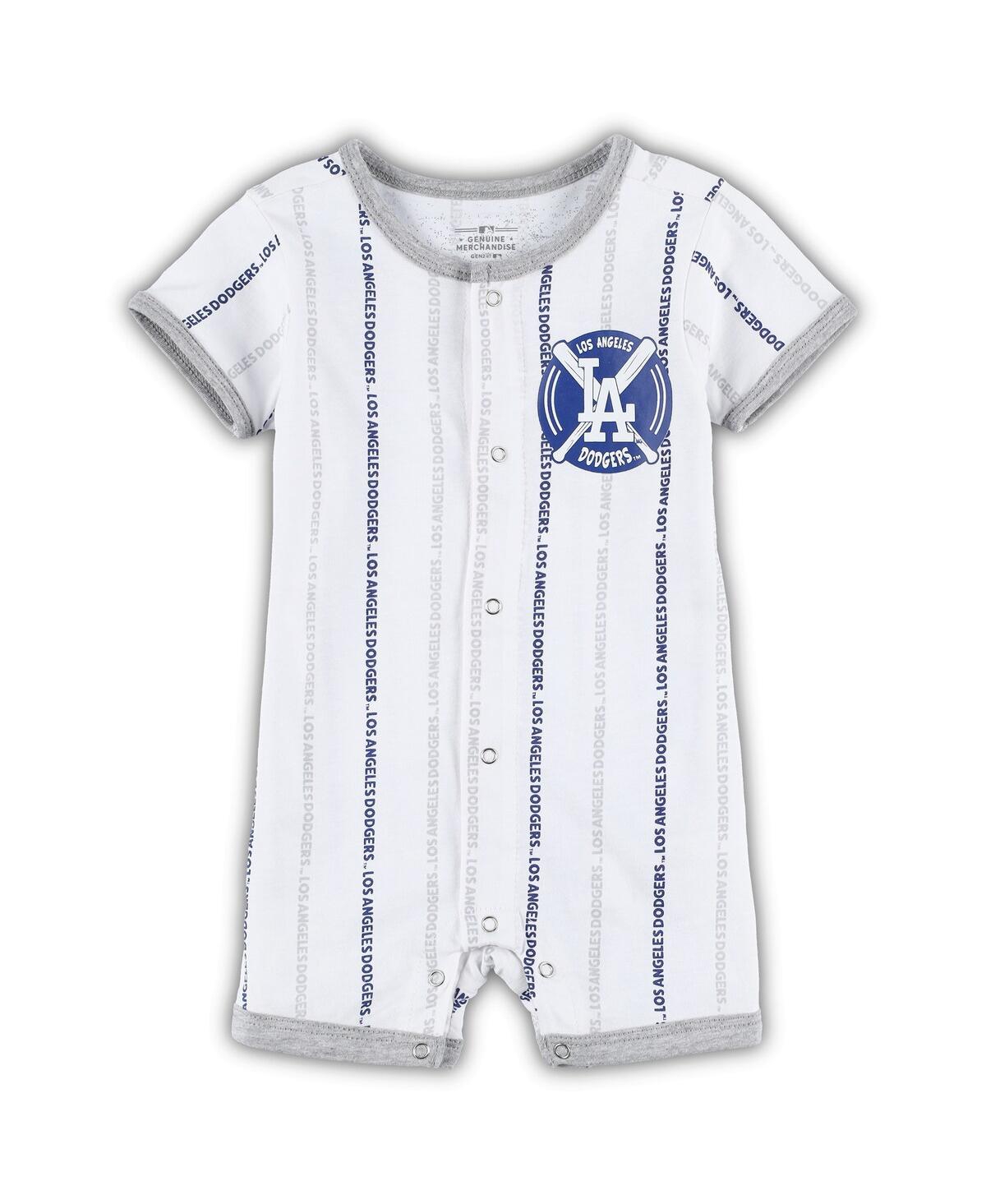OUTERSTUFF INFANT BOYS AND GIRLS WHITE LOS ANGELES DODGERS BALL HITTER COVERALL