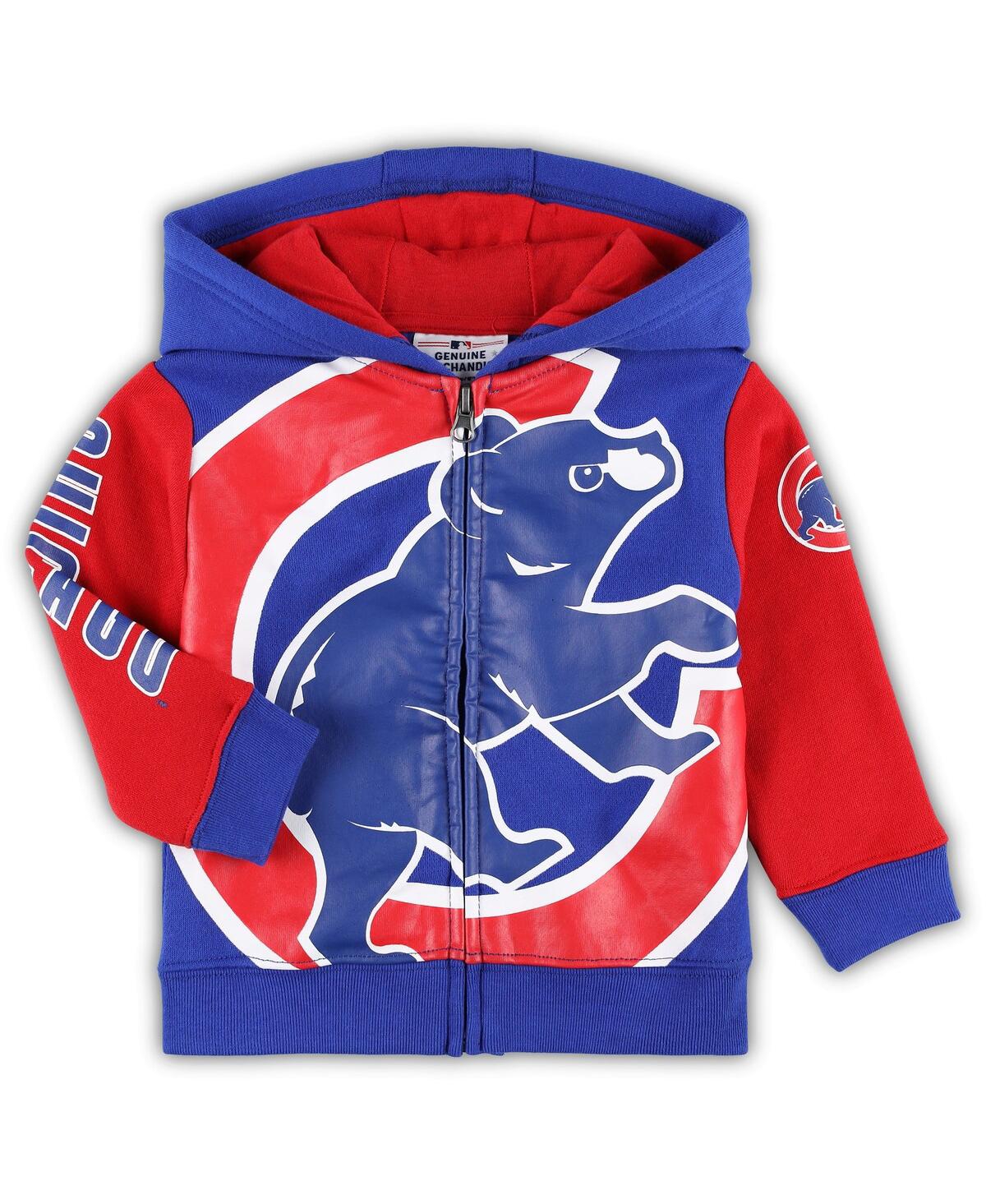 OUTERSTUFF INFANT BOYS AND GIRLS ROYAL CHICAGO CUBS POSTER BOARD FULL-ZIP HOODIE