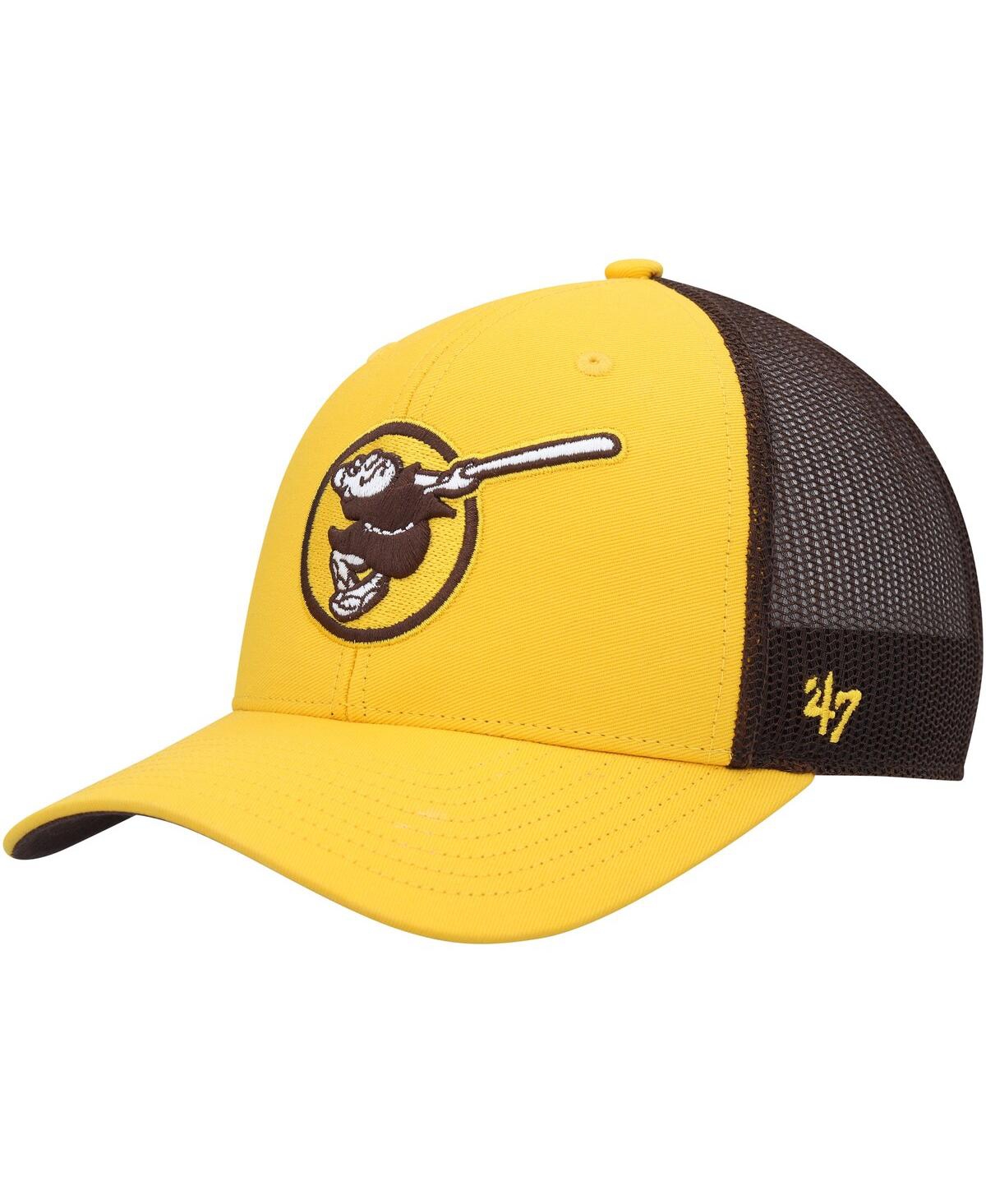 Men's '47 BrandSan Diego Padres Secondary Trucker Snapback Hat - Gold