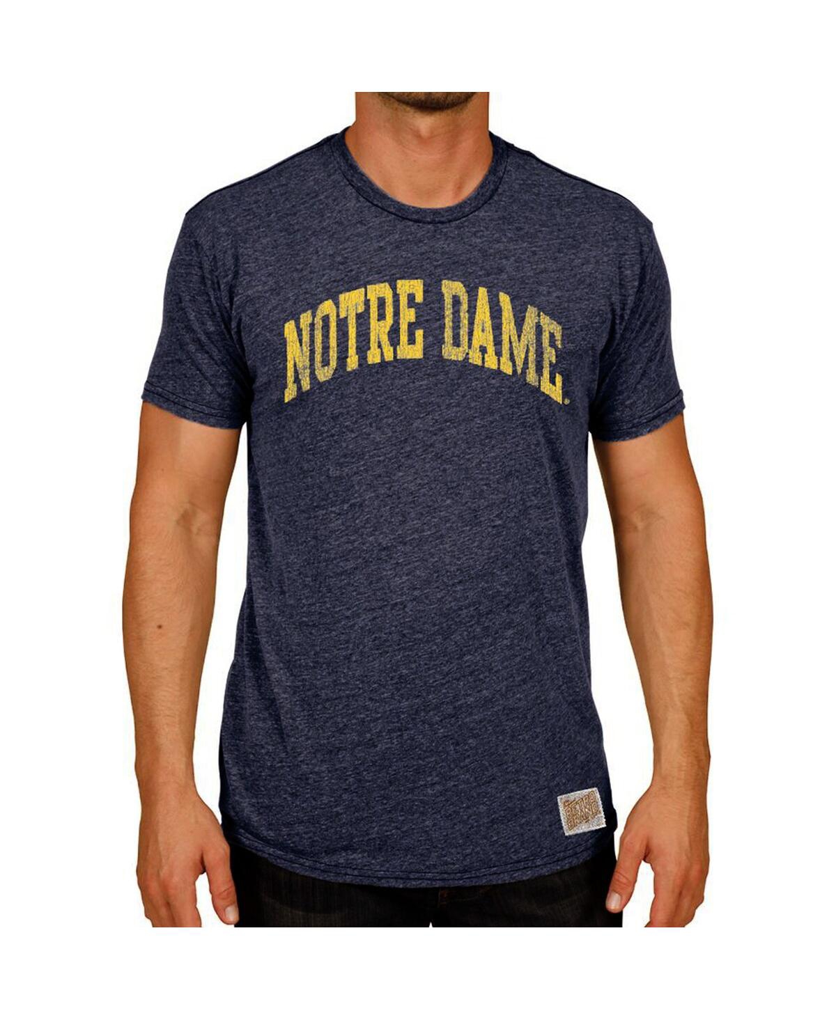 Men's Original Retro Brand Heather Navy Notre Dame Fighting Irish Vintage-Inspired Arch Tri-Blend T-shirt - Heather Navy
