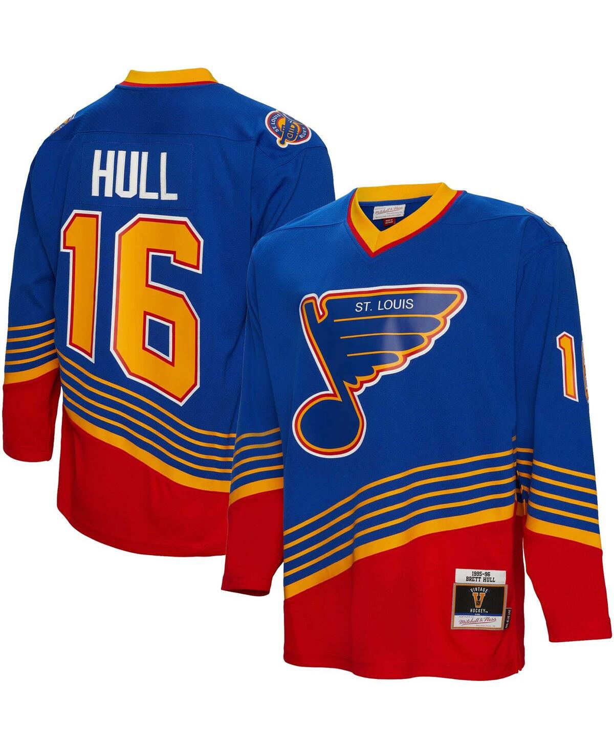 Men's Mitchell & Ness Brett HullSt. Louis Blues 1995Line Player Jersey - Blue