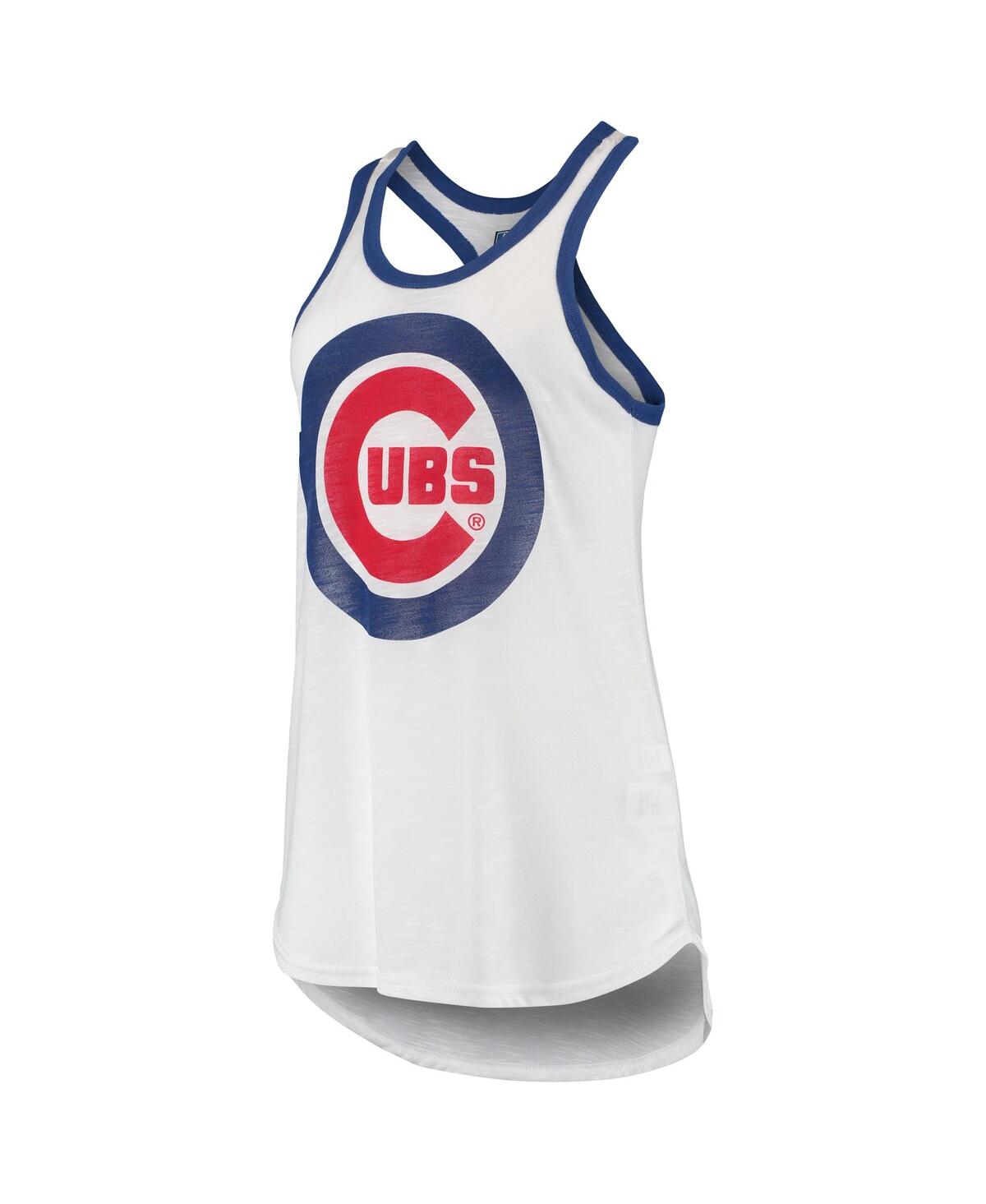 Shop G-iii 4her By Carl Banks Women's  White Chicago Cubs Tater Racerback Tank Top