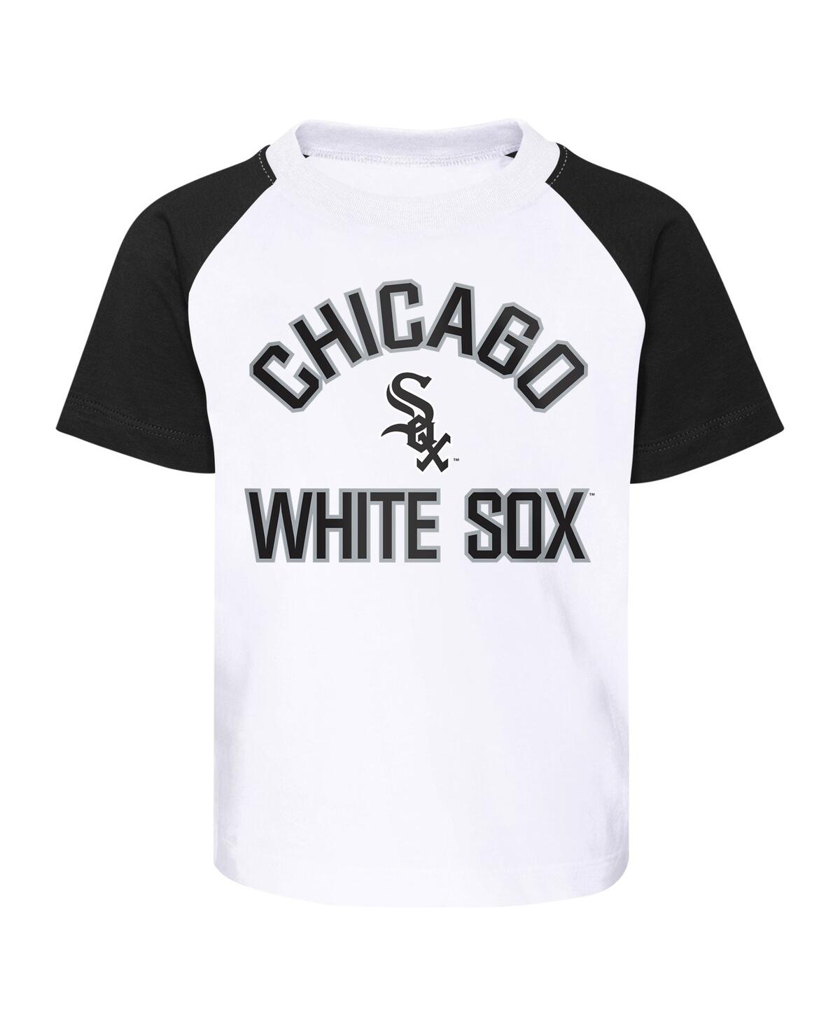 Shop Outerstuff Infant Boys And Girls White, Heather Gray Chicago White Sox Ground Out Baller Raglan T-shirt And Sho In White,heather Gray