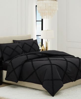 Diamond Ruffle 3 Piece Reversible Comforter Set, Full/Queen