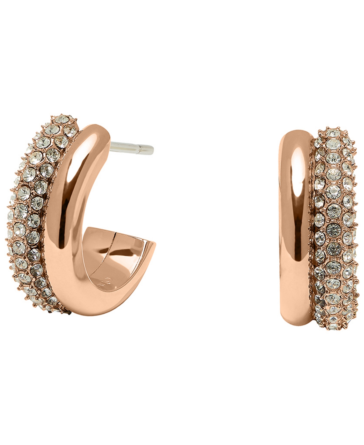 Olivia Burton 18k Gold-plated Crystal Hoop Earrings In Rose Gold-tone